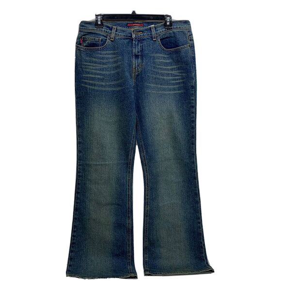 BCBG MaxAzria High Rise Wide Leg Bell Bottom Bootcut Jean Sz 11/12 - Picture 4 of 8